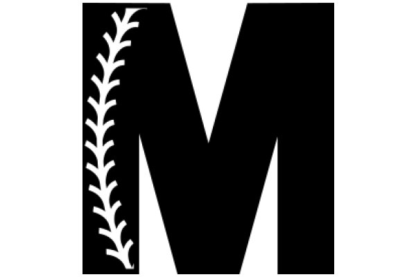Monogram Design: A Graphic Artwork Featuring a Baseball Bat and the Letter 'M'