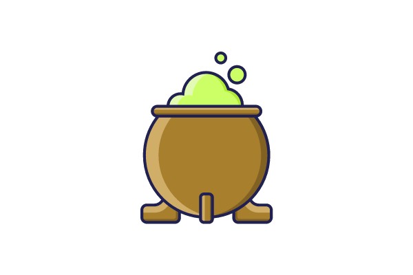 Boiling Pot of Green Liquid