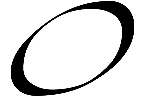 Elegant Black Oval Outline on White Background