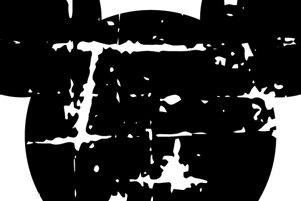 Distressed Mickey Mouse Silhouette