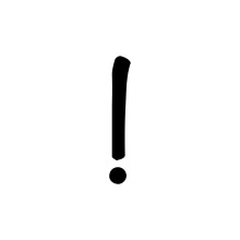 Simplicity in Design: A Black Exclamation Mark on a White Background