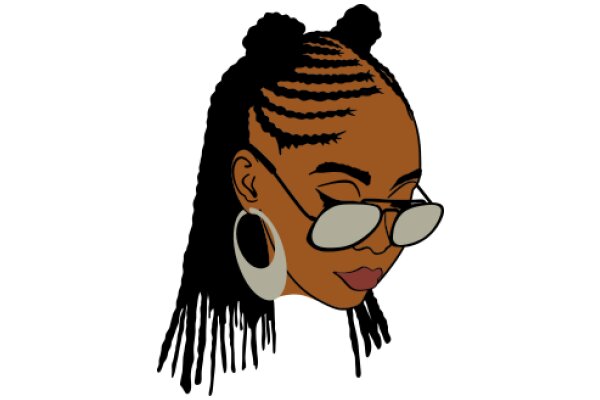 Stylish and Chic: A Portrait of a Woman with Braids and Sunglasses