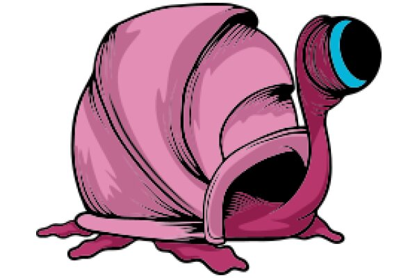 A Whimsical Pink Snail with a Blue Shell