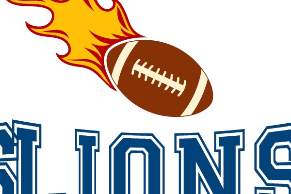 LIONS FLAMING FOOTBALL