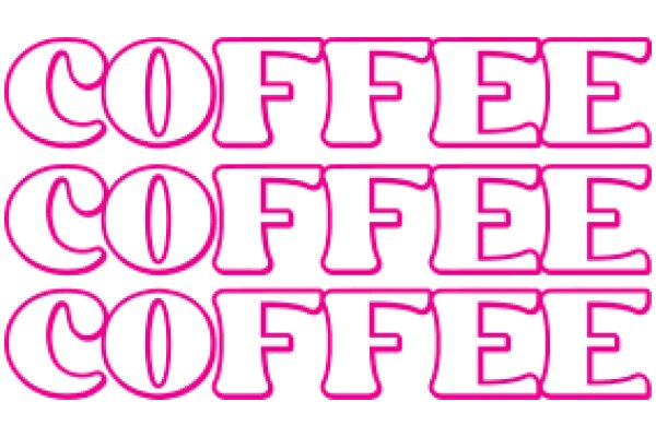 Coffee, Coffee, Coffee: A Visual Representation of the Word 'Coffee' in Different Styles and Colors