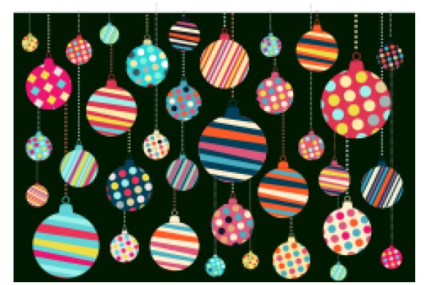 A Festive Display of Colorful Christmas Ornaments