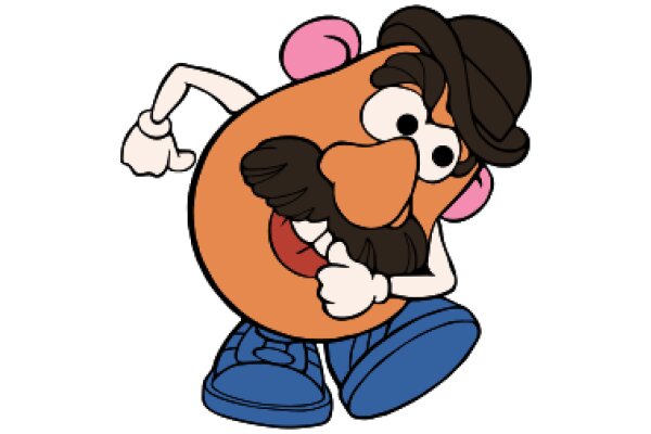 A Playful Encounter with a Cartoon Character