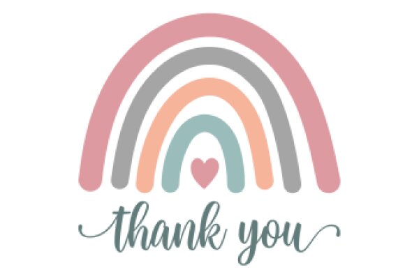 A Colorful Thank You Sign with a Heart at the Center