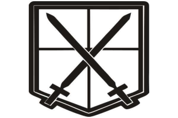Stylized Emblem with Two Crossed Swords and a Shield