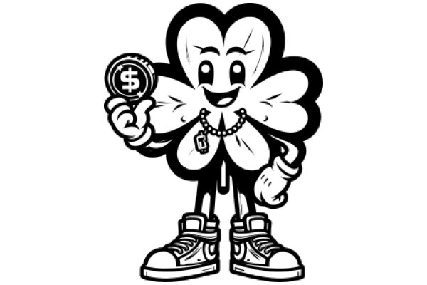 A Playful Illustration of a Cartoon Character Holding a Dollar Sign