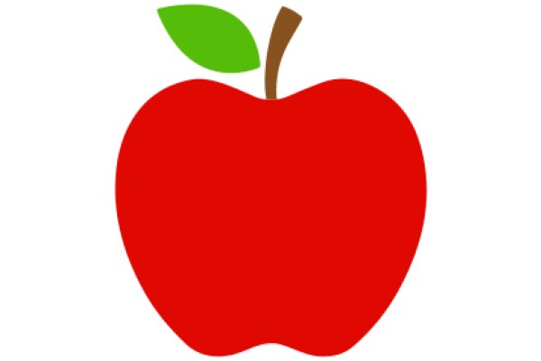 Vibrant Apple with a Stem and Leaf