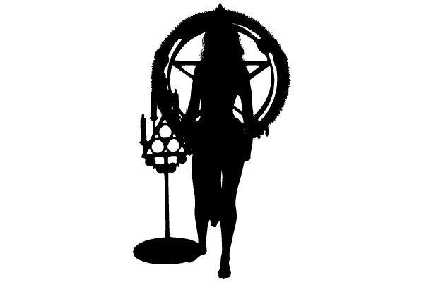 Silhouette of a Wiccan Practitioner