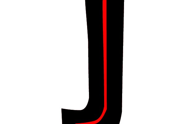 Bold Red and Black Letter J
