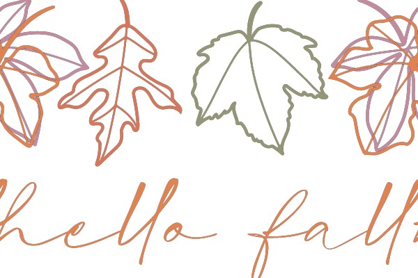 Autumn Leaves and the Word 'Hello Fall' in a Stylish Illustration