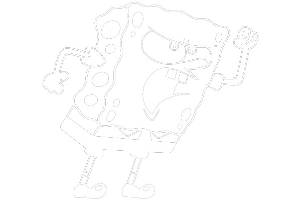 Squidward's Discontent: A Line Drawing