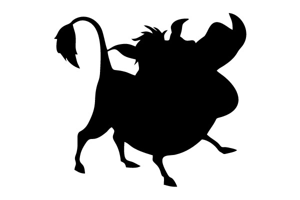 Bull Silhouette in Motion