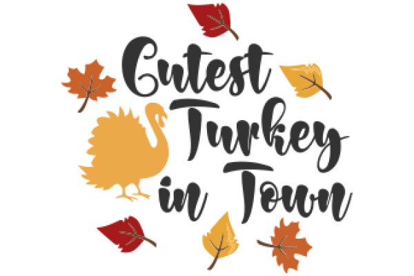 Autumnal Charm: Cute Turkey in Town Sign