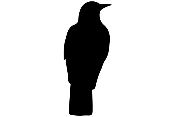 Silhouette of a Bird against a White Background