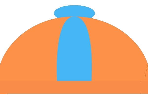 Minimalist Orange and Blue Hat Icon