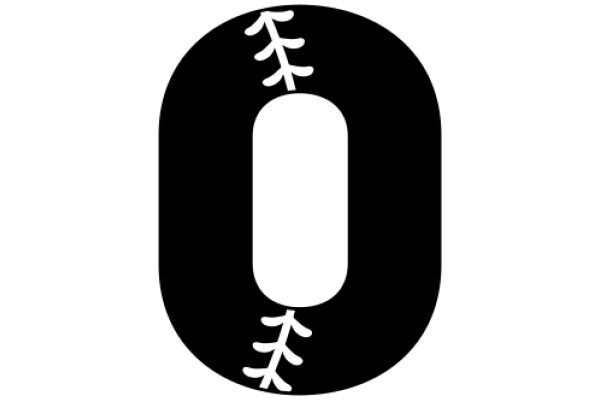 A Stylized Number Zero with a Baseball Stitch Design