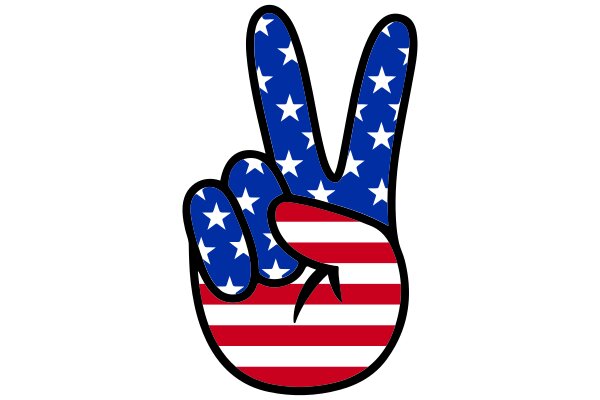 Vibrant American Flag Symbol with Peace Sign