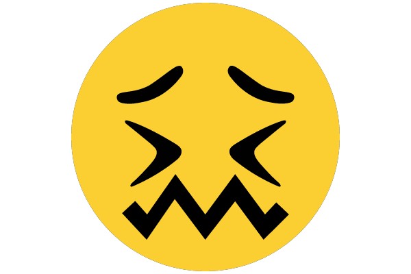 Frowning Face with Beady Eyes and Wavy Mouth
