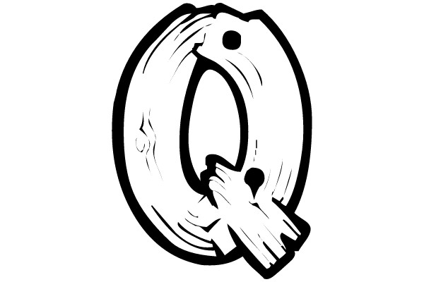 Bold Letter Q with Hand