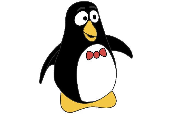 Cheerful Penguin with Red Bowtie