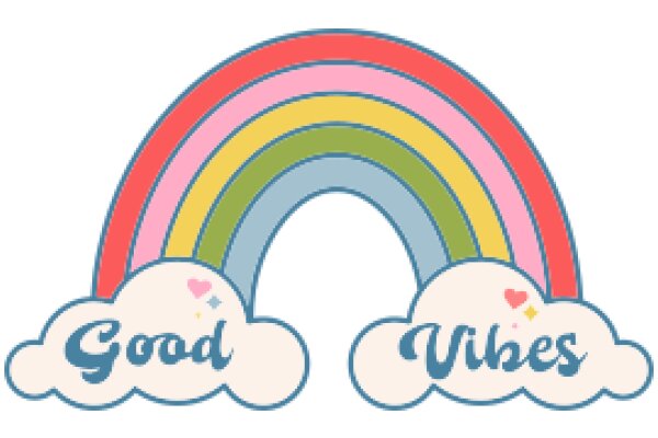 Vibrant Rainbow Clouds with the Words 'Good Vibes' Emblazoned on Them