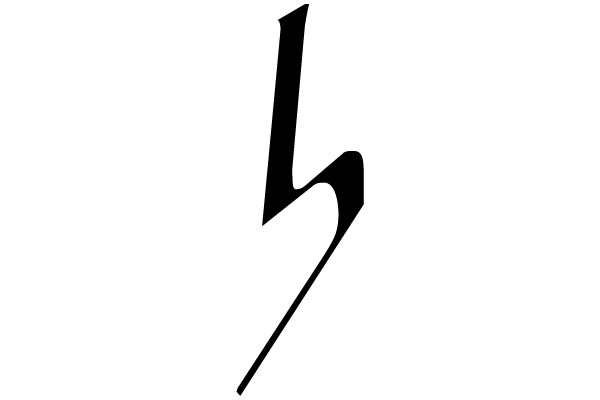 Abstract Black Line on White Background