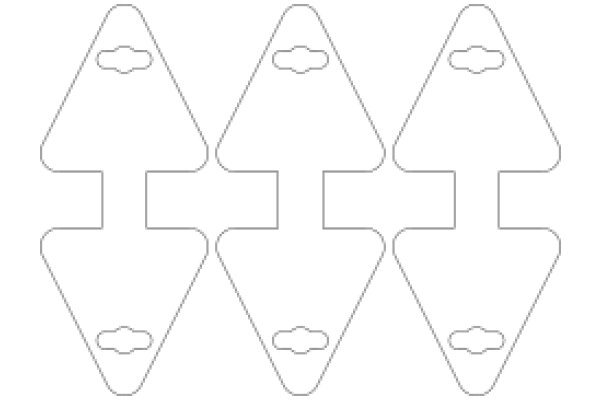 Symmetrical Pattern of Four White Triangles with Circles at the Bottom