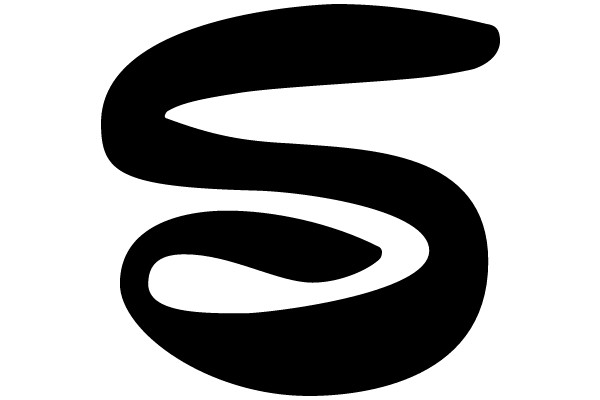 Stylized Black Letter 'S' on a White Background