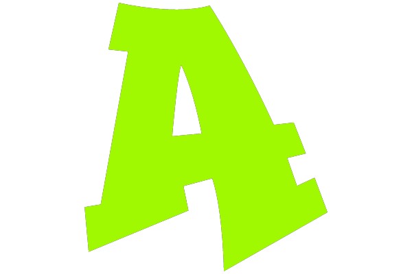 Bold Green Letter A on Black Background