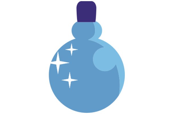 Stylized Blue Bottle with White Stars and a Purple Cap