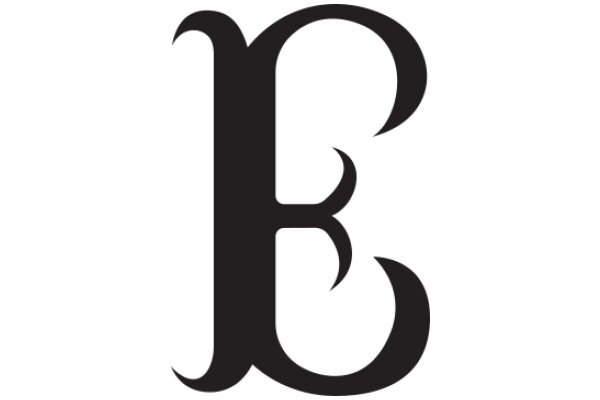Stylized Letter 'E' with Curved Design