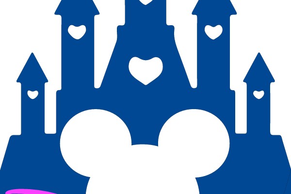 Disney Castle Silhouette with Mickey Ears and Logo