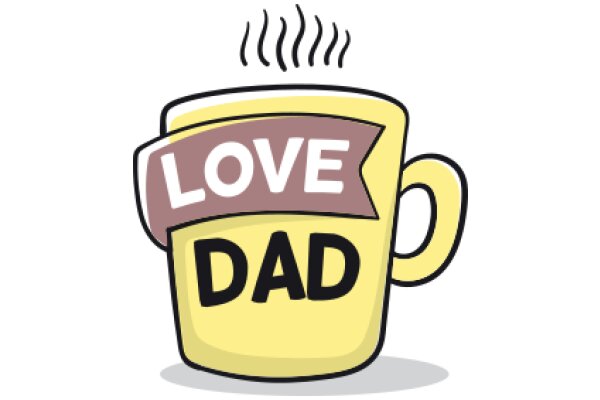 A Digital Illustration of a Coffee Cup with the Words 'Love Dad' on It