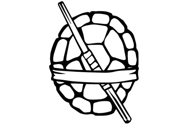 A Stylized Logo of a Turtle with a Stick