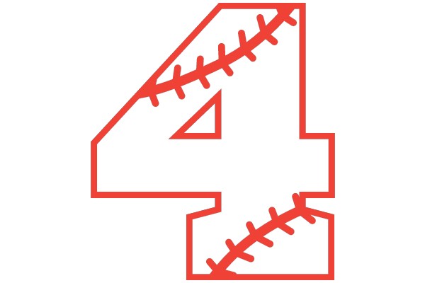 A baseball-themed number four.