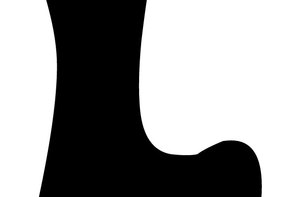 Abstract Black Shape on White Background