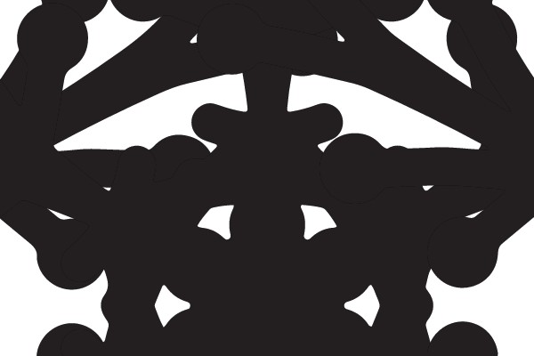 Stylized Snowflake Design with a Circle at the Top