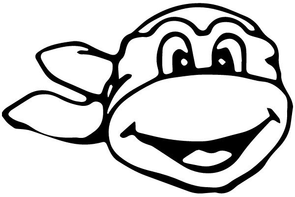 Smiling Turtle Face Clipart
