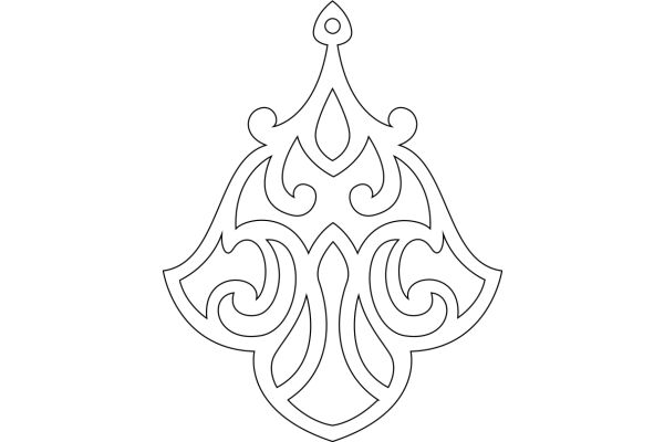 Stylized Artwork: A Detailed Line Drawing of a Decorative Pattern
