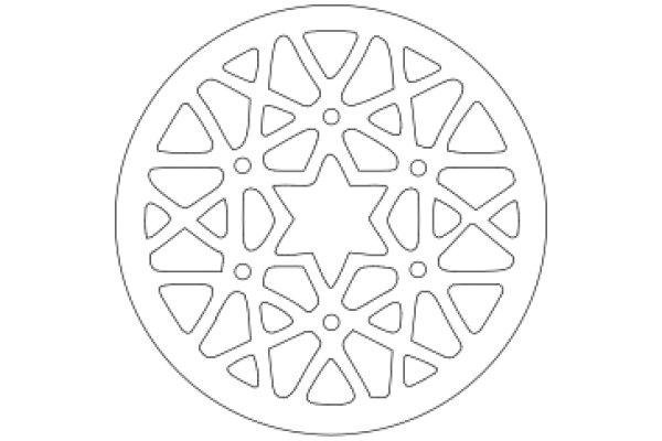 Stylized Geometric Pattern with a Star at the Center