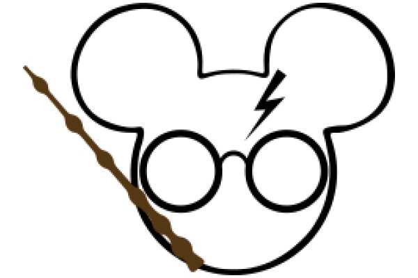 A Playful Logo: A Minimalist Mickey Mouse with a Lightning Bolt and a Wand