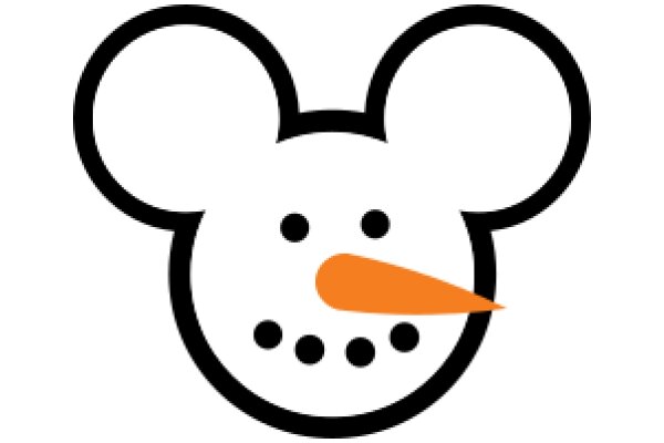 A Playful and Friendly Logo: The Orange Carrot on a White Mickey Mouse Head