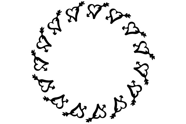 Circular Heart and Arrow Pattern