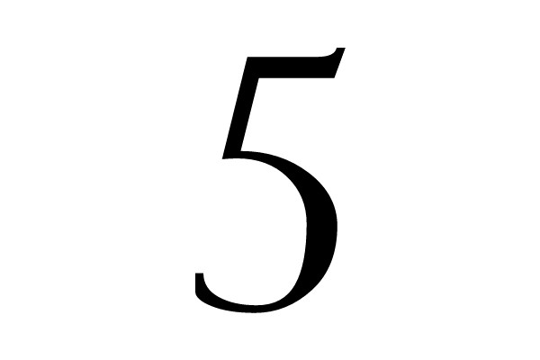 Bold Number Five