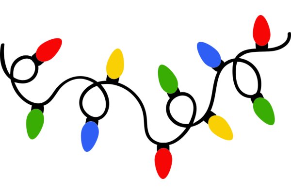 Colorful Christmas Lights Illustration