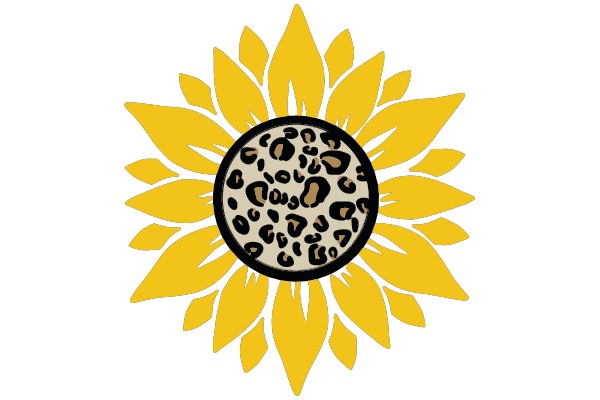 Sunflower with Leopard Print Center
